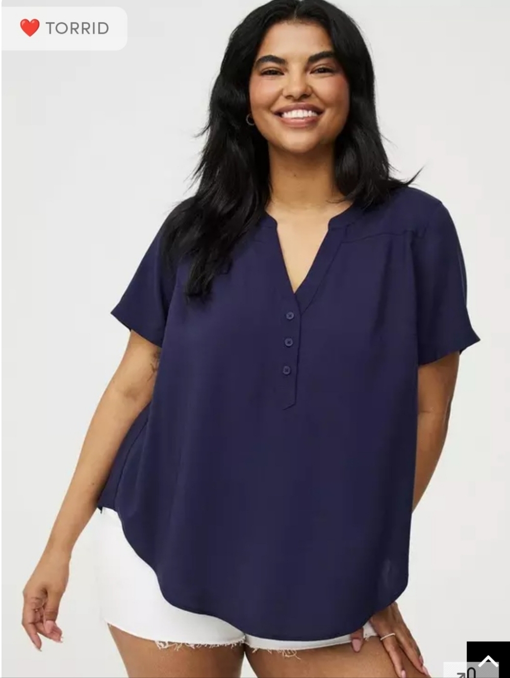torrid Navy Harper blouse